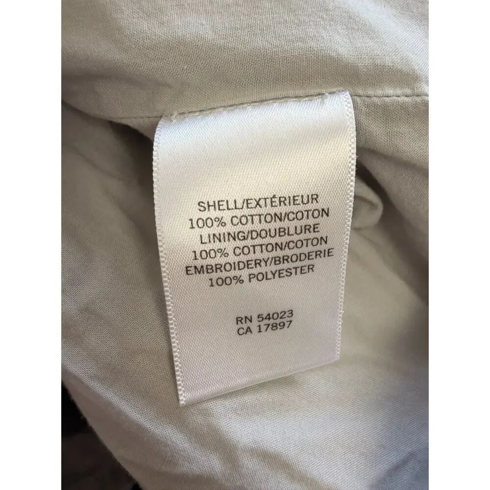 Banana Republic Gray Embroidered Mini Skirt Cotton Lined Pockets Size 4